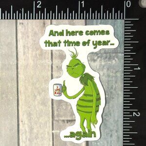 🌀10/$10🌀 Mean One Grinch Christmas Reusable Waterproof Vinyl Sticker